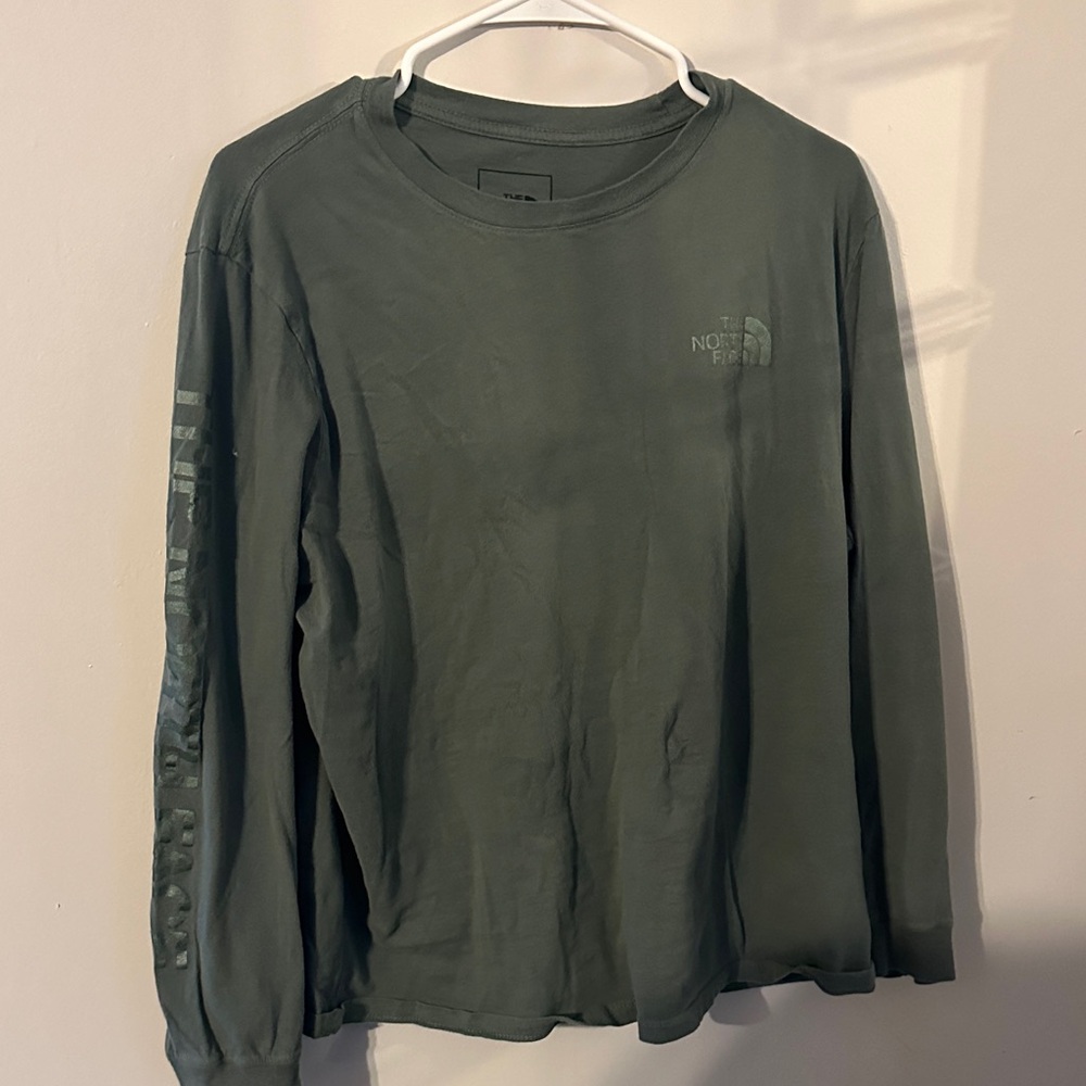 The North Face Olive Green Long-Sleeve Logo Shirt